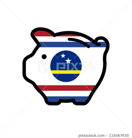 Flag of piggy bank icon Flag of piggy bank icon 119367630