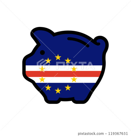 Flag of piggy bank icon Flag of piggy bank icon 119367631