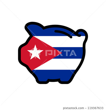 Flag of piggy bank icon Flag of piggy bank icon 119367633