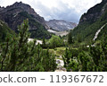 Nature and mountains at the bottom of the valley 119367672