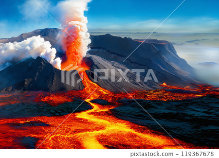 Volcanic Eruption - Volcanic Landscape 119367678