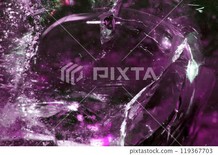 Close Up of a Rock Crystal with inclusions in Putple blue Rainbow Close Up of a Rock Crystal with inclusions in Putple blue Rainbow 119367703