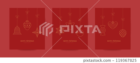 Luxury line Christmas invitation, greeting card, banner, wall art, design templates. Golden linear Merry Christmas, Happy New Year bauble, ball, bell, angel. Luxury line Christmas invitation, greeting card, banner, wall art, design templates. Golden linear Merry Christmas, Happy New Year bauble, ball, bell, angel. 119367825