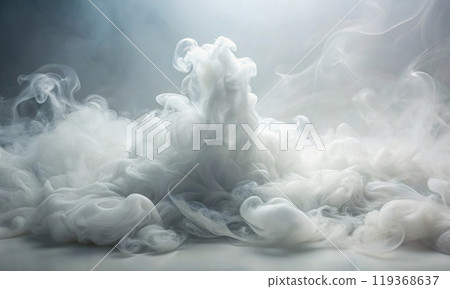 A thick white mist was spreading across the light floor 119368637