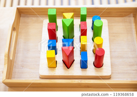 Stylish wooden colorful toy for child 119368658