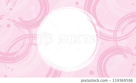 日式畫筆背景粉紅向量圓 119369586