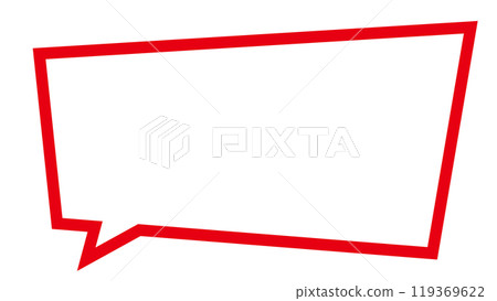 Speech bubble, square, simple, red border, single, vector, illustration 119369622