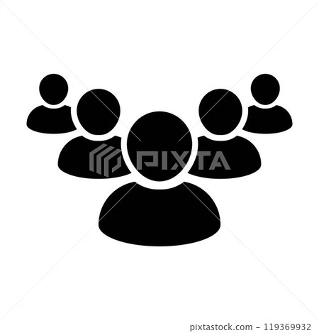 People icon vector group of persons symbol avatar for business management team in glyph pictogram illustration 119369932