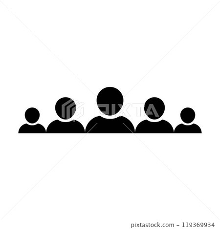 People icon vector group of persons symbol avatar for business management team in glyph pictogram illustration 119369934