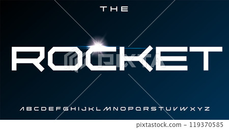 Wide geometric font, sci-fi squared letters, innovative angular alphabet for futuristic design, modern tech branding, space exploration vibe, minimalistic geometry typography. Vector typeset Wide geometric font, sci-fi squared letters, innovative angular alphabet for futuristic design, modern tech branding, space exploration vibe, minimalistic geometry typography. Vector typeset 119370585