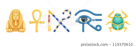 Egypt Symbols and Ancient Egyptian Object Vector Set 119370610