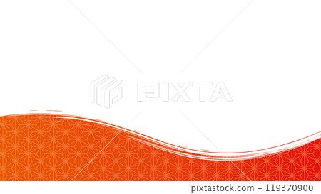 Japanese style frame red wave curve hemp leaf gradient vector illustration Japanese style frame red wave curve hemp leaf gradient vector illustration 119370900