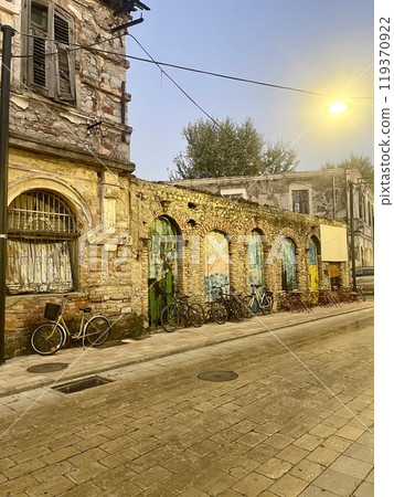 City center of Shkodra, a city in Albania. Travel concept 119370922