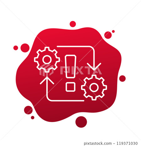 system error icon, line vector system error icon, line vector 119371030