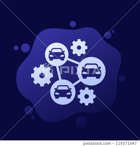 fleet management vector icon with cars 119371047