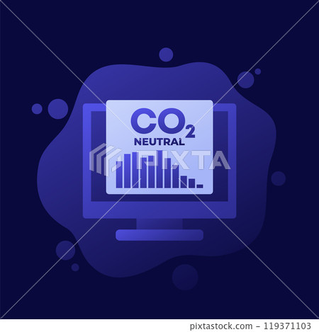 carbon neutral, co2 gas emissions reduction vector 119371103