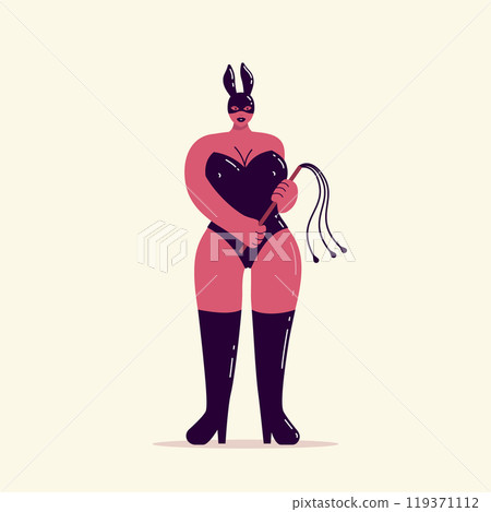 bdsm girl in bunny mask, woman in sexy outfit bdsm girl in bunny mask, woman in sexy outfit 119371112
