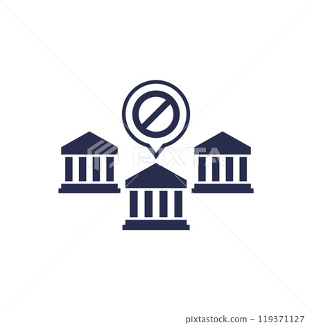 bank under sanctions icon, financial institutions bank under sanctions icon, financial institutions 119371127