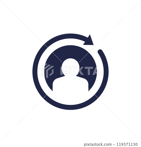 employee turnover icon on white employee turnover icon on white 119371130