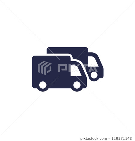 commercial fleet icon with trucks, vans 119371148
