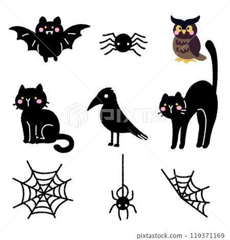 set of Halloween icons 119371169