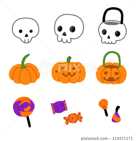 set of Halloween icons 119371171
