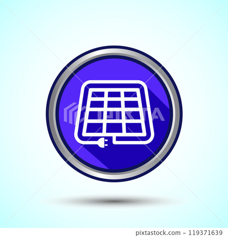 Solar Panel Icon Design Illustration, Solar Panel Power Station sign,  Button Design 119371639