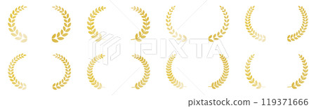 Laurel wreath frame left and right gold vector illustration 119371666