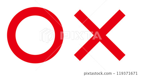 圓形 x 紅色設定簡單向量圖 119371671