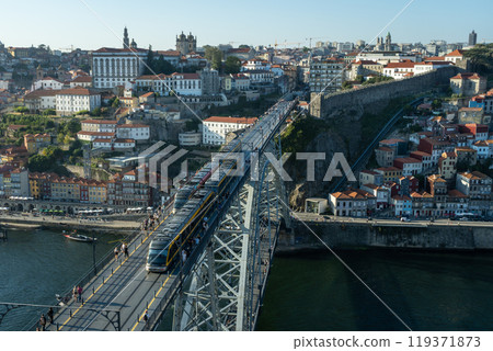 Porto City, Douro River and Dom Luis bridge I with Trams Porto City, Douro River and Dom Luis bridge I with Trams 119371873