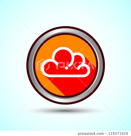 Cloud Icon Design Illustration, Weather Icon Sign, Button Design 119371929