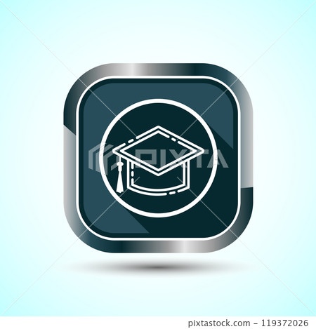 Graduation Hat Icon Design Illustration, Academic Cap Icon For Apps and Websites, Button Design Graduation Hat Icon Design Illustration, Academic Cap Icon For Apps and Websites, Button Design 119372026