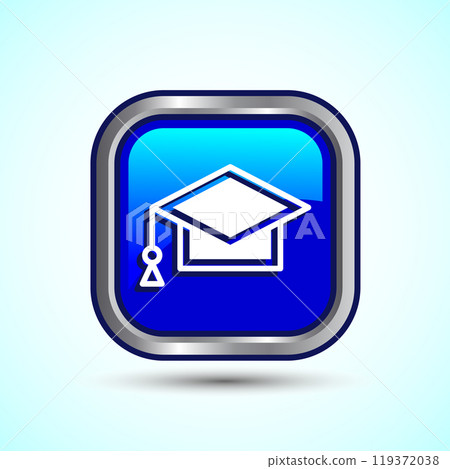 Graduation Hat Icon Design Illustration, Academic Cap Icon For Apps and Websites, Button Design Graduation Hat Icon Design Illustration, Academic Cap Icon For Apps and Websites, Button Design 119372038