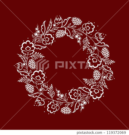 Ukrainian ornament. Petrykiv painting. Ukrainian ornament. Petrykiv painting. 119372069