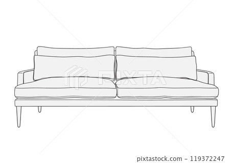 Sofa isolated on white background. 119372247