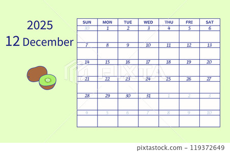 December 2025 calendar starts on Sunday 119372649