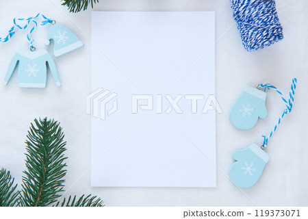 Christmas Card Mockup, Holiday Greeting Card or Invitation Mockup 5x7 119373071