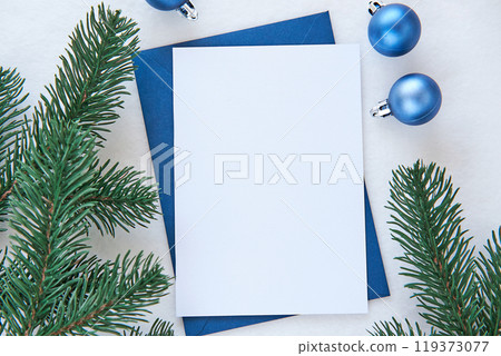 Christmas Card Mockup For Your Design, Holiday Greeting Card or Invitation Mockup 119373077