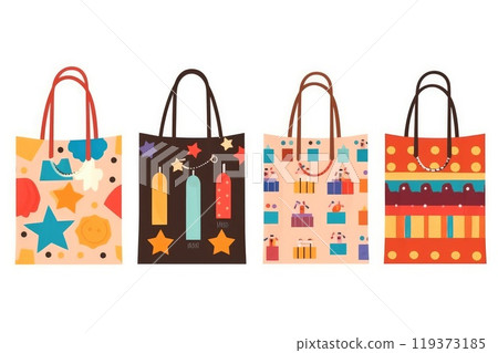 full color flat illustration Shopping bag on white background 119373185