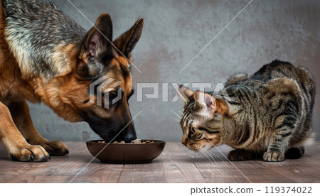 Pink gift present box with a white ribbon held in womans hands. Cope space, gifting season, Christmas, discount, sale, cozy 119374022