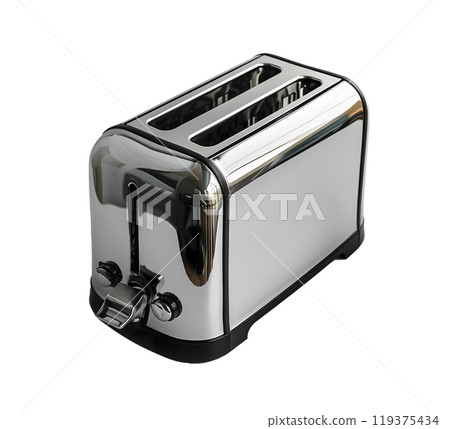 metal modern kitchen toaster PNG transparent background, isolated graphic resource cutout, cooking breakfast appliance, product 119375434