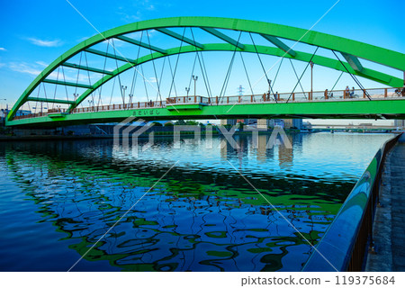 The view of Kodai Bridge and the Sumida River at dusk The view of Kodai Bridge and the Sumida River at dusk 119375684