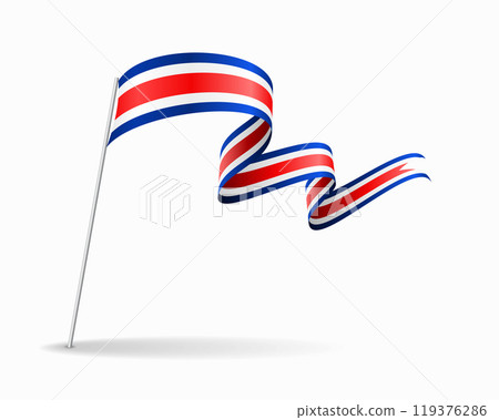 Costa Rican flag wavy background layout. Vector illustration. 119376286