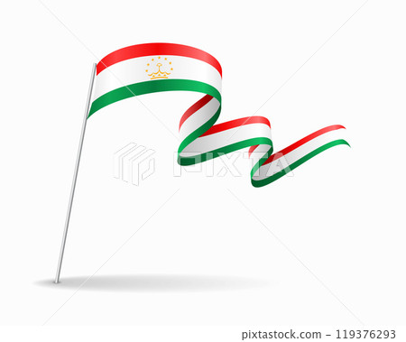 Tajikistan flag wavy background layout. Vector illustration. 119376293