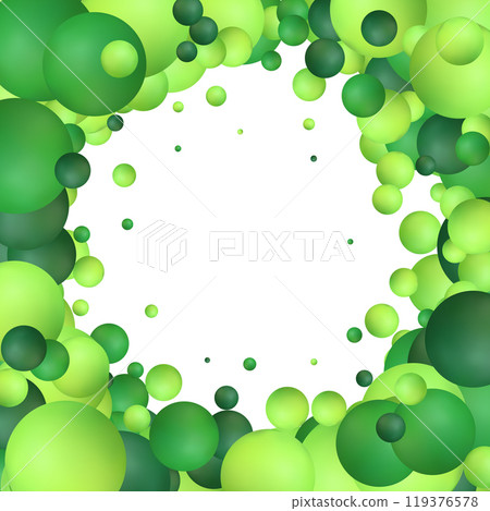 Green glossy balls with shadow. Pearls. Abstract graphic background. Eps 10 119376578