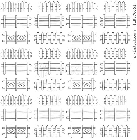 Vector seamless pattern of hand drawn fences 119376651