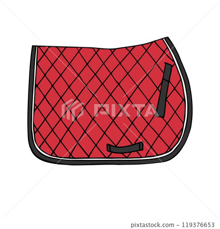 Vector hand drawn equestrian saddle pad 119376653
