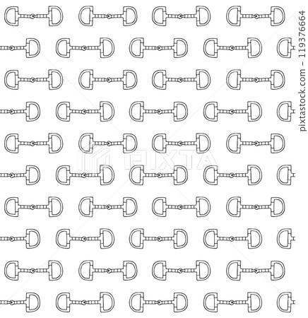 Vector seamless pattern of horse equestrian bit 119376664
