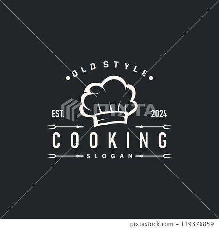 Chef Logo Design Cooking Inspiration And Chef Hat With Simple Lines For Restaurant Business Brand 119376859