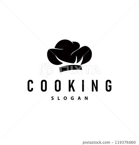 Chef Logo Design Cooking Inspiration And Chef Hat With Simple Lines For Restaurant Business Brand 119376860